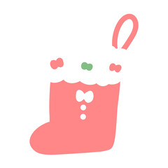 シンプルなホリデーのリボン靴下⭐︎PNG