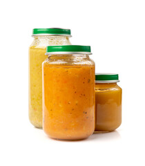 Baby Food Jar Isolated, Kid Puree Glass Bottle, Healthy Child Nutrition, Toddler Diet, Small Jar with Baby Food