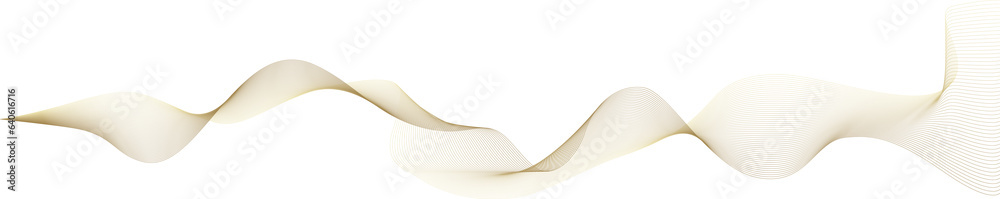 Poster Vector wave dynamic gold lines. Smooth curve Gold gradient color on transparent background. Luxury background for your design. PNG image