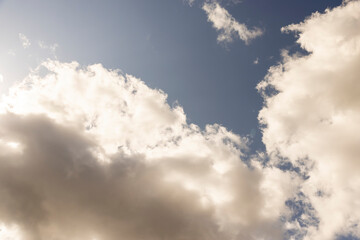 clouds in the blue sky in cloudy windy weather