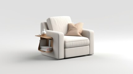white leather armchair