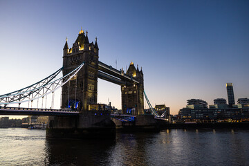 Fototapeta na wymiar Historic Tower Bridge and the River Thames in London, United Kingdom 
