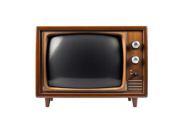 Vintage Television Isolated on Transparent Background - Generative AI