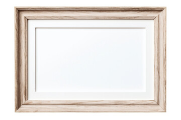 Wooden Photo Frame Isolated on Transparent Background Generative AI