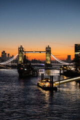 Historic Tower Bridge and the River Thames in London, United Kingdom	