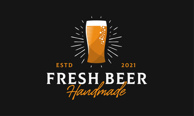 Handmade Fresh Beer Crest Logo Template
