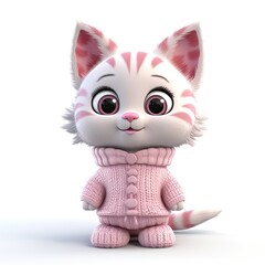Obraz premium 3d rendering. The character is a cute kitty cat