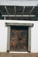 old wooden door with a lock