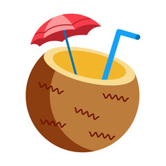 Coconuts Summer Equipment Illustration