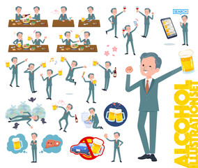 お酒に関するビジネス社長男性のセット