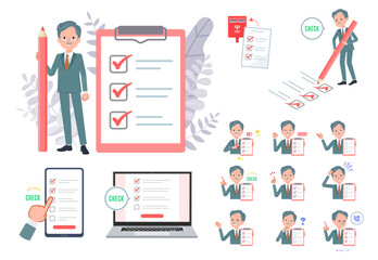 チェックマークをつけるビジネス社長男性のセット