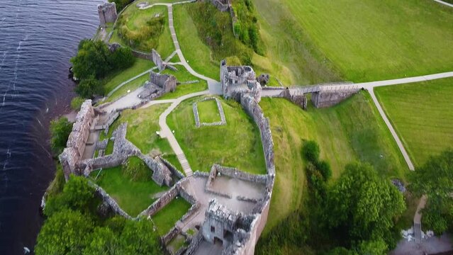 Urquhart Castle - Scotland - Flying over the castle near Loch Ness