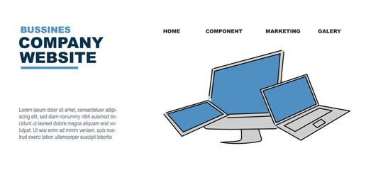 ソーシャル メディアのランディング ページのデザイン コンセプトを使用したビジネス イラスト。
