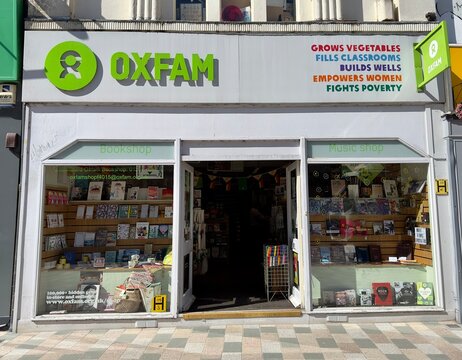 Chelmsford, UK - August 15, 2023: Oxfam charity shop in High Street, Chelmsford, Essex, England. 
