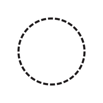 Vector dashed circle flat icon. dotted line circle. Dotted circular logo. Halftone fabric design. Halftone circle dots texture. Vector design element for various purposes