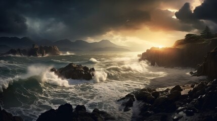 Fototapeta premium sunrise over the sea