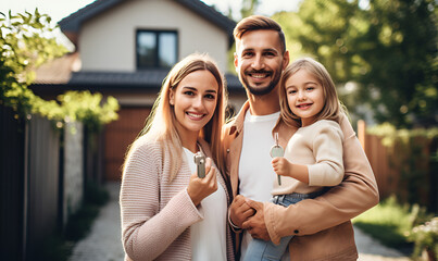 The happy family bought a new apartment.