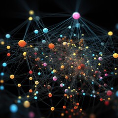 3D rendering of abstract technology background with connection lines and dots.