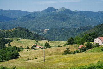 Mountain landscape along the road to Passo Cento Croci, Liguria