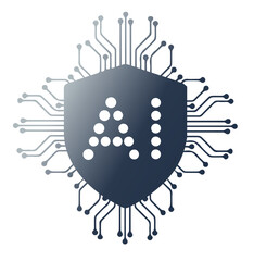 AI security icon - isolated vector illustration
