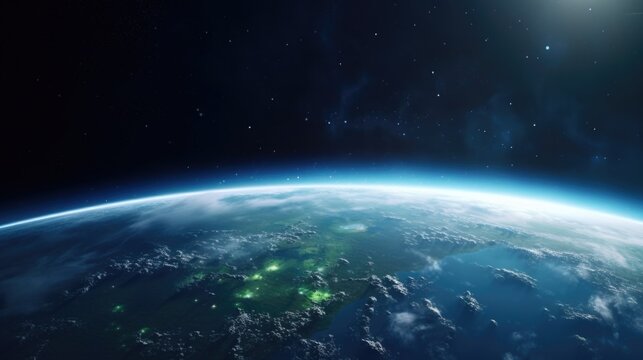 Beautiful view of the planet Earth from space. 3d illustration. 