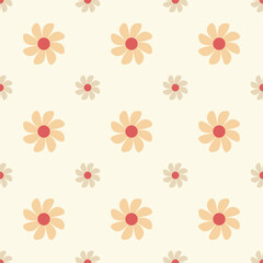 Seamless flower pattern vector floral shape doodle plant abstract texture background illustration for digital paper and print materials.