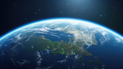 Beautiful view of the planet Earth from space. 3d illustration. 