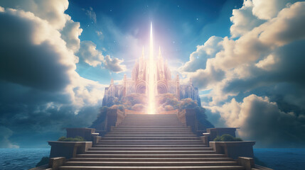 Fototapeta premium stairway to heaven.Generative Ai