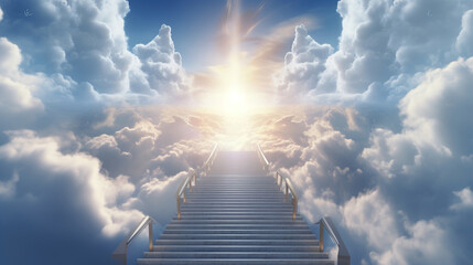 Fototapeta premium stairway to heaven.Generative Ai