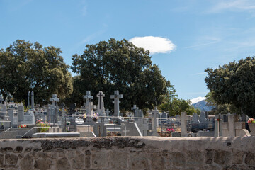 Catholic cemetery of a small town in Spain, Alpedrete.