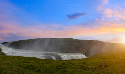 Reykjavik, tour to scenic Gullfoss Falls, a part of Iceland Golden Circle travel destination.
