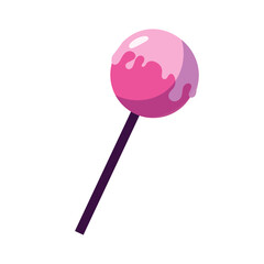 pink lollipop isolated on white
