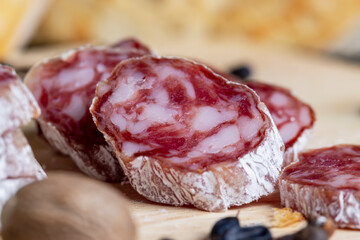 White mold on beef sausage,