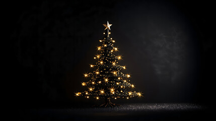 暗闇に浮かぶクリスマスツリー