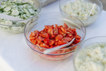 salad buffet at a wedding reception