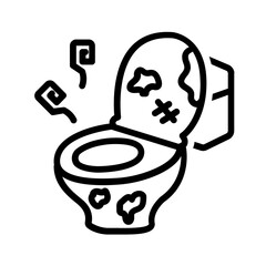 Black line icon for Unsanitary
