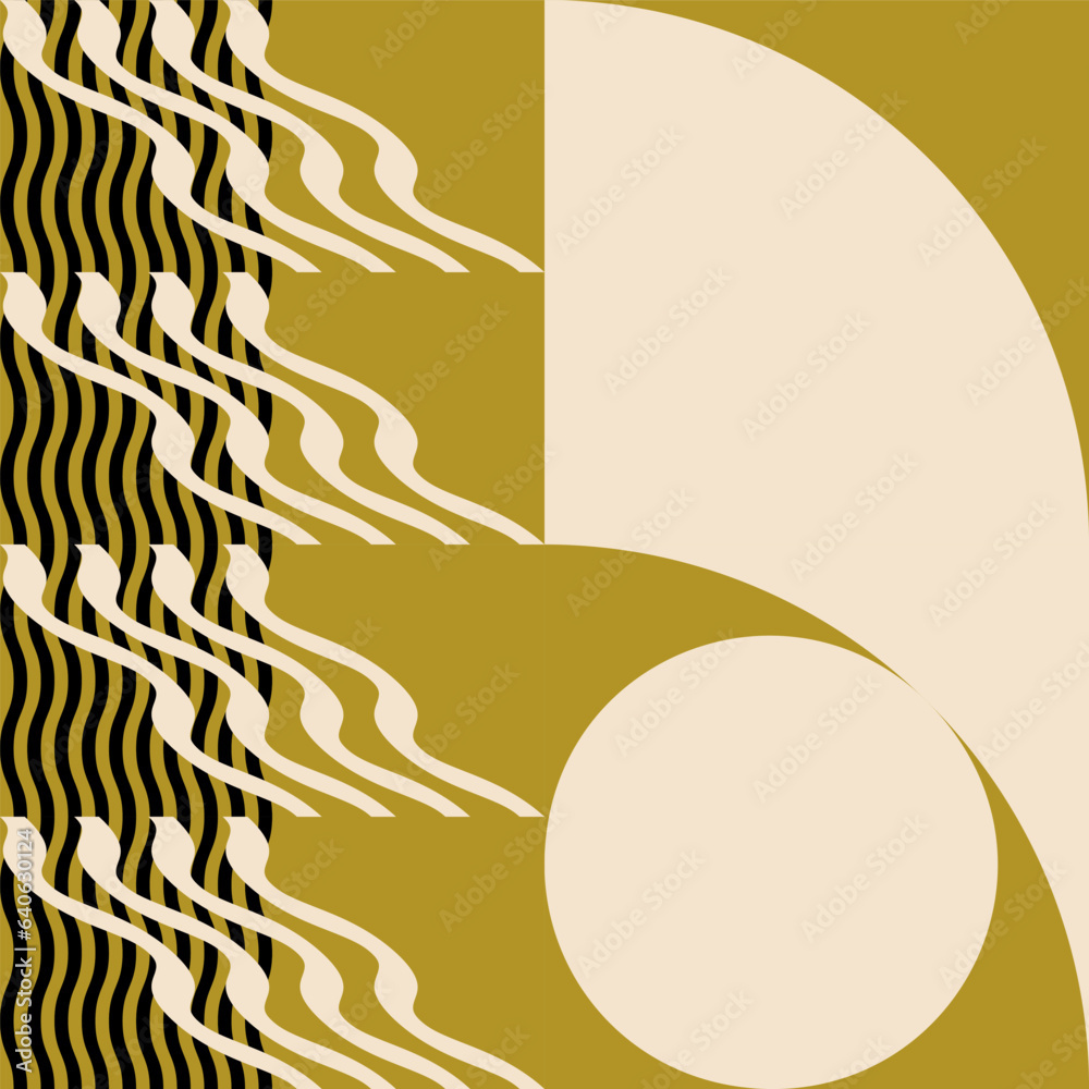 Leinwandbilder modern abstract geometric vector seamless pattern with simple elements and shapes like circle, squar