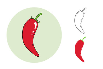 Red hot chili peppers, flat Design