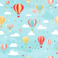 Foto auf Acrylglas Heißluftballon Seamless pattern with balloons. Tile