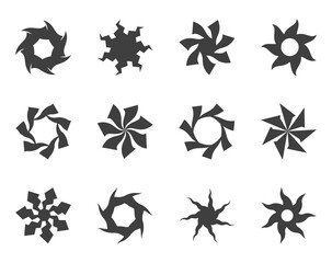 Obraz premium Spiral and swirl motion twisting circles design element set.