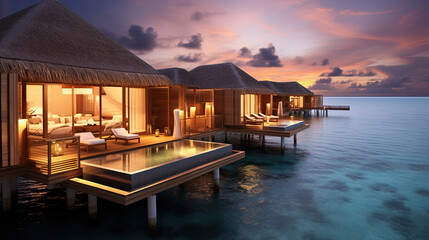 Fototapeta premium tropical resort pool.Generative Ai