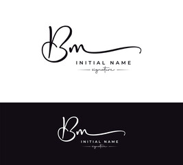 B M BM Initial letter handwriting and signature logo