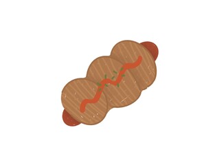 Sausage bread illustration 