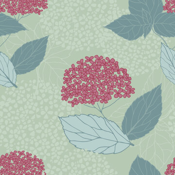 Seamless pattern with hydrangea