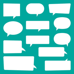 Speech bubbles. Speak bubble text, cartoon chatting box, message box. Cartoon balloon word design.