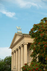 Fototapeta na wymiar Pegasus on the opera building, Poznan