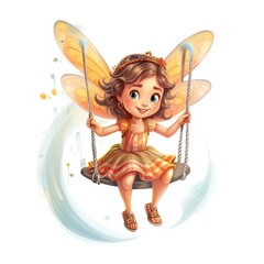 Fototapeta premium Illustration of a beautiful watercolor fairy for children and children's books
