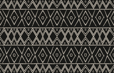 Ethnic abstract ikat art. Aztec ornament print. geometric ethnic pattern seamless  color oriental.  Design for background ,curtain, carpet, wallpaper, clothing, wrapping, Batik, vector illustration.