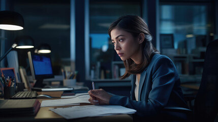 Fototapeta premium A female secretary confidently navigating her tasks