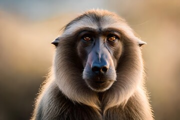 portrait of baboon generated Ai 